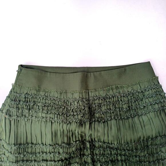 Philosophy di Alberta Ferretti Forest Green Romantic Fall Skirt | Italian Fall - Picture 7 of 16